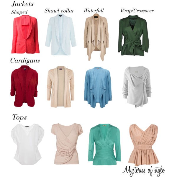 Jackets, cardigans and tops for full hourglass body shape