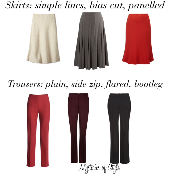 Skirts and trousers for Triangle (pear) body shape