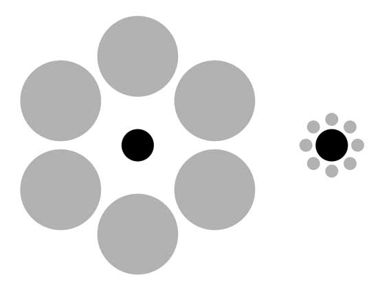 Optical illusions: Contrast (comparison)