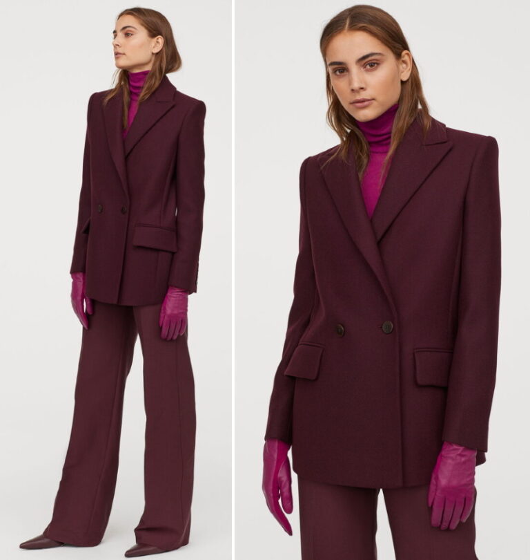 H&m burgundy blazer best sale